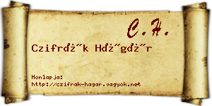 Czifrák Hágár névjegykártya